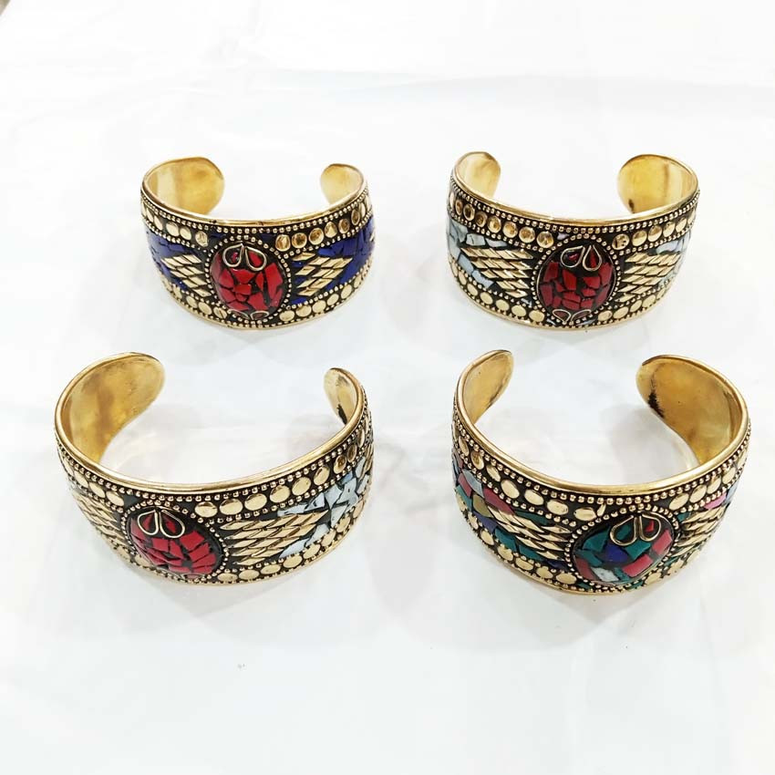 Mosaic Brass Cuff-link Bangles GC-BL-108