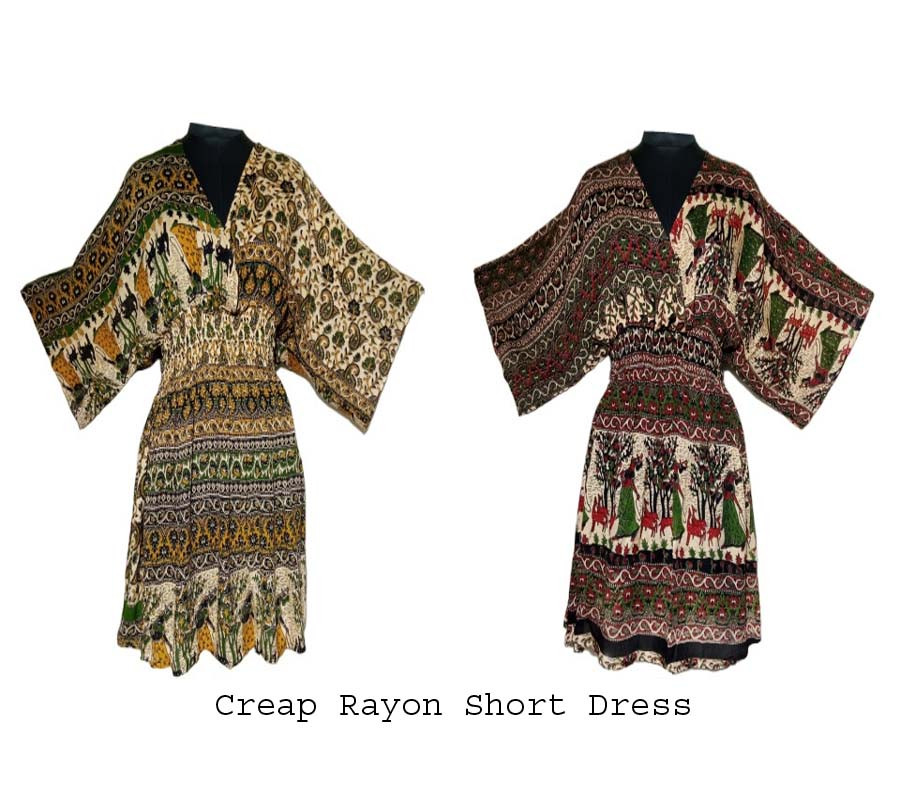 Creap Rayon Fabric Short Dress GC-AP-1218