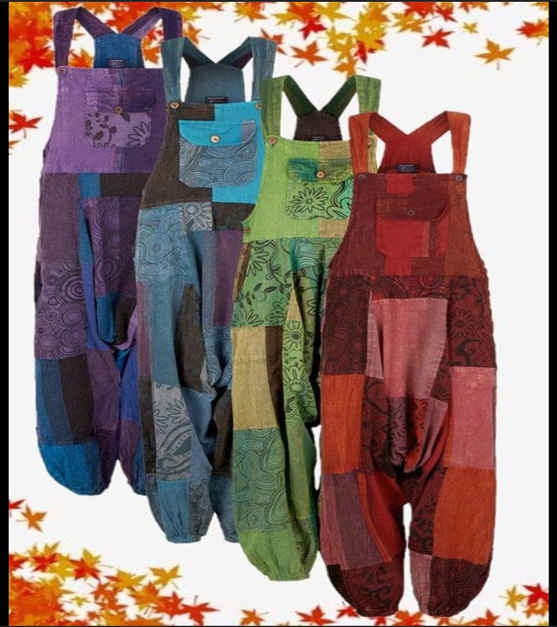 Patch Work Cotton Fabric Jumpsuit  Man's And Women's Use GC-AP-1576