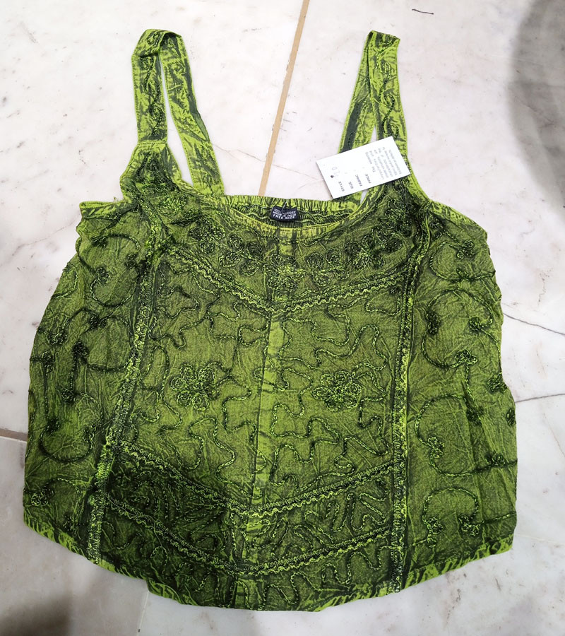 Embroidery Work Cotton Stone Wash Tops  GC-AP-1179