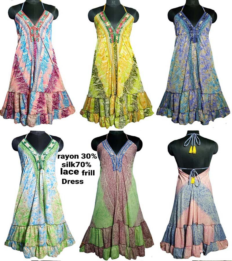 70%Silk  30%Rayon Long Dress GC-AP-1541