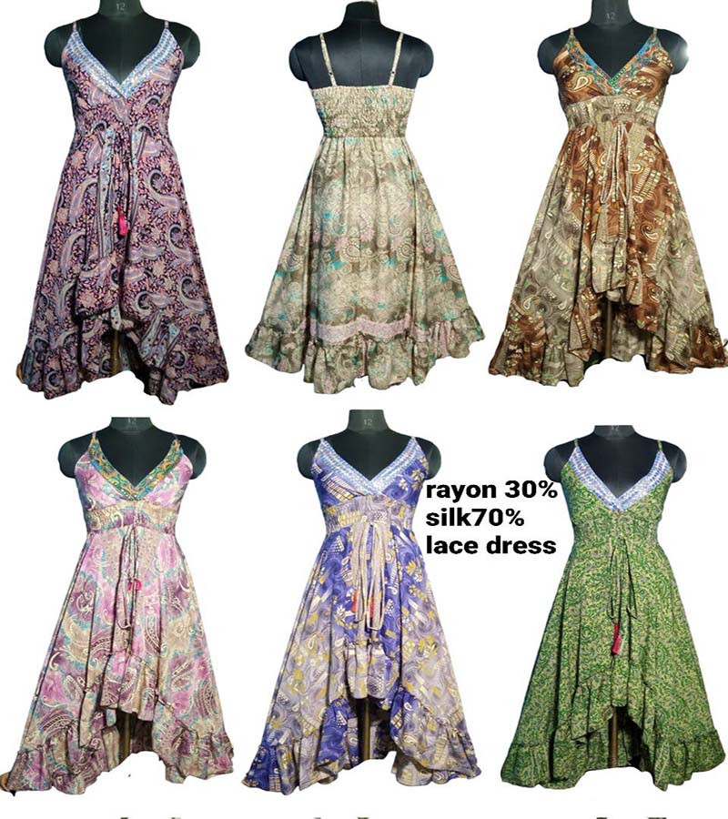 70%Silk  30%Rayon Long Dress GC-AP-1538