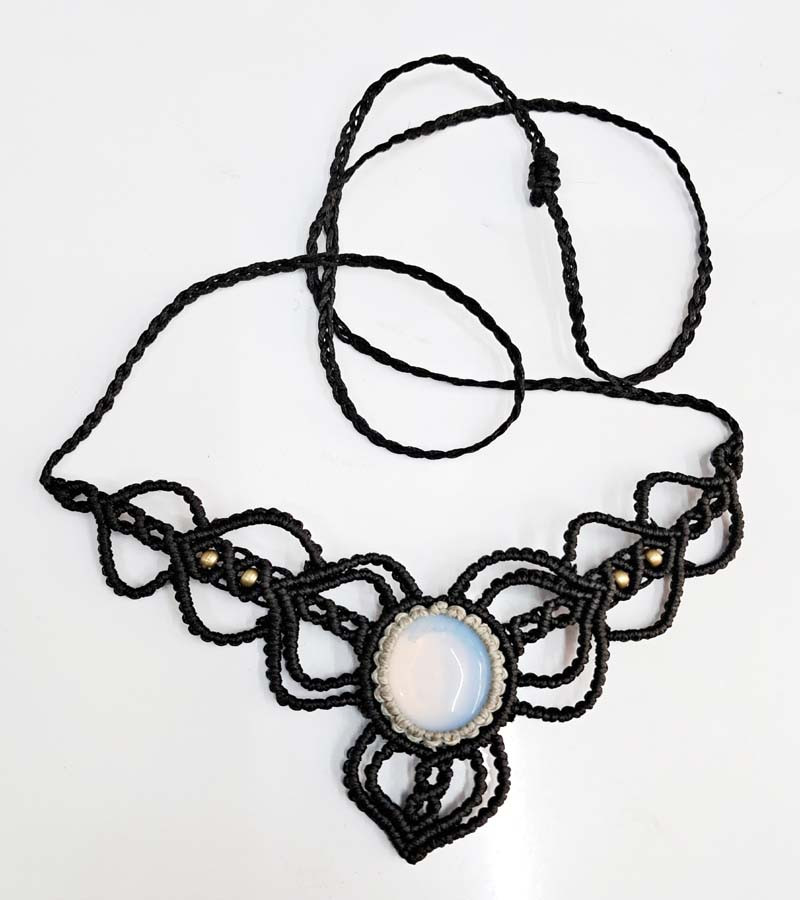 Natural Stone Beads  Thread Work Necklaces GC-NK-446