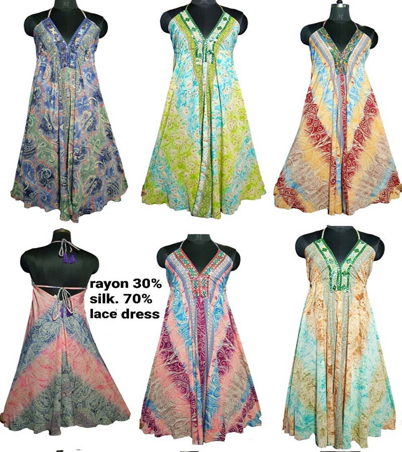 70%Silk  30%Rayon Long Dress GC-AP-1540