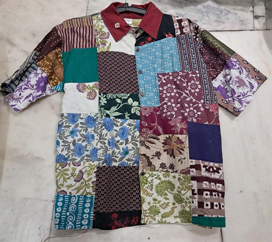 Patch Work Cotton Fabric Shirts For Mans GC-AP-1623