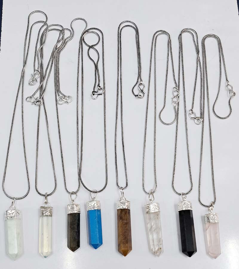 GS Metal Natural Stone Beads  Pendent Necklaces GC-NK-452
