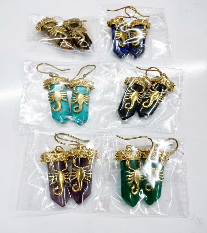 GS Metal Natural Stone Beads  Earrings GC-ER-462