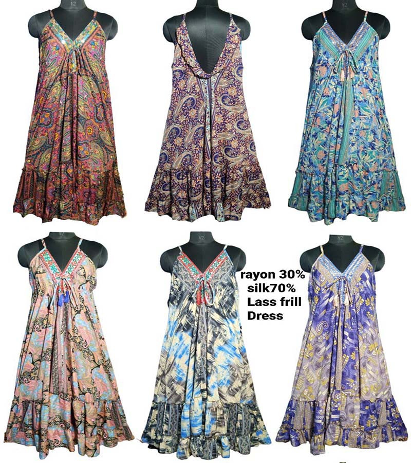 70%Silk  30%Rayon Long Dress GC-AP-1537