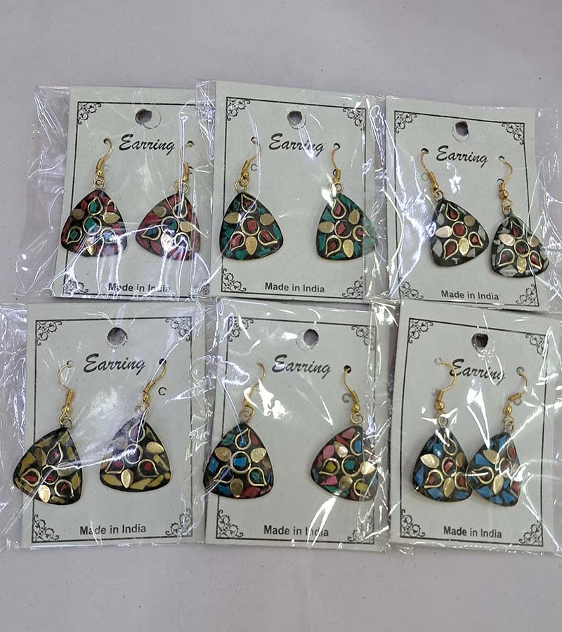 Mosai Beads Work Boho Brass Earrings GC-RG-487