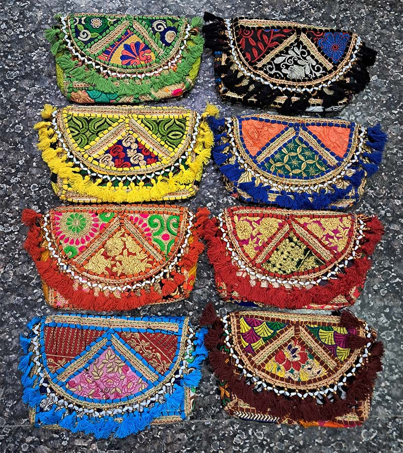 Cotton Fabric Cross Body Clutch Bags BG-981