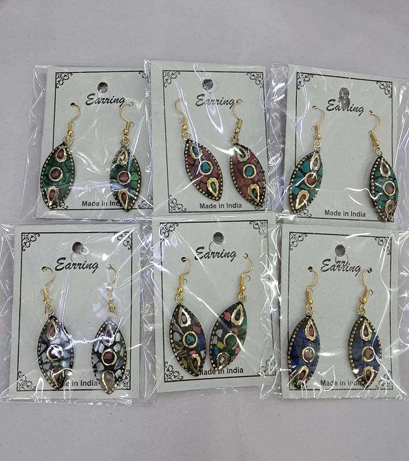 Mosai Beads Work Boho Brass Earrings GC-RG-489
