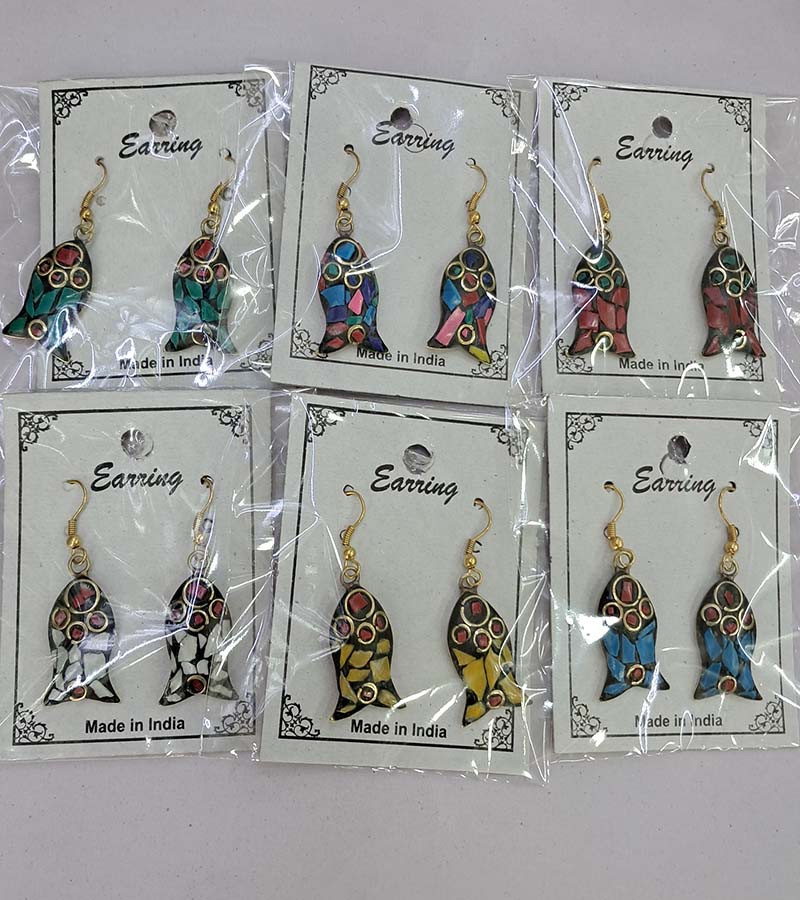 Mosai Beads Work Boho Brass Earrings GC-RG-491